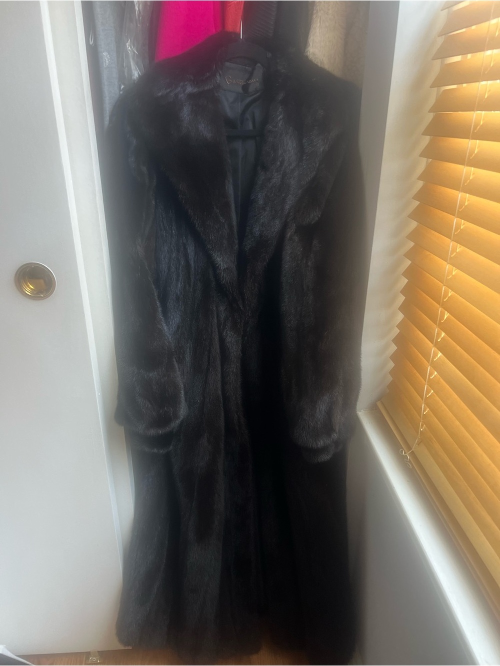 Black Full-Length Women's Fur Coat
